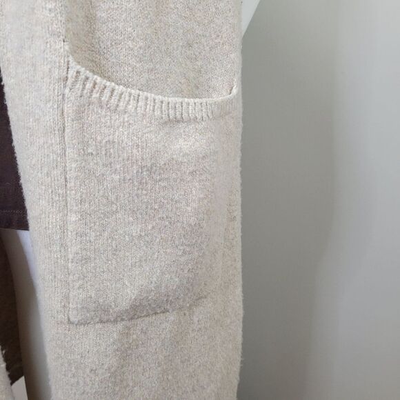 Time and Tru Tan‎ Open Front Sleeveless Duster Cardigan Size M - Picture 6 of 7